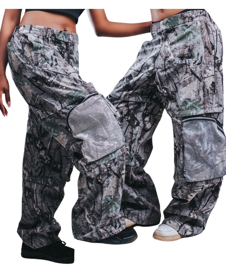 NEW GEN Real Trees Rhinestone Cargo Pants